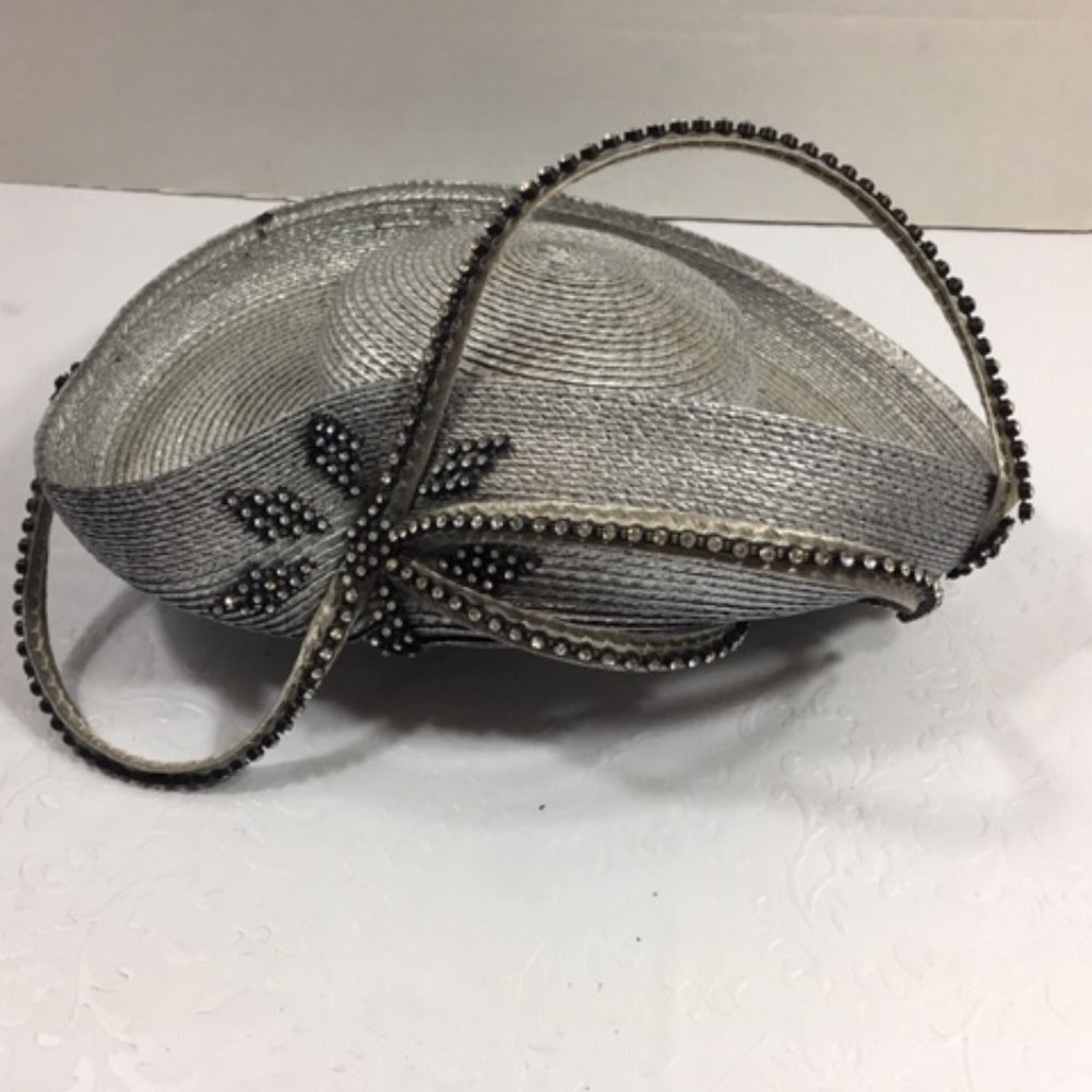 VTG Silver Fancy Doll Mannequin Stuffed Animal Derby Hat by Ann Marie Small